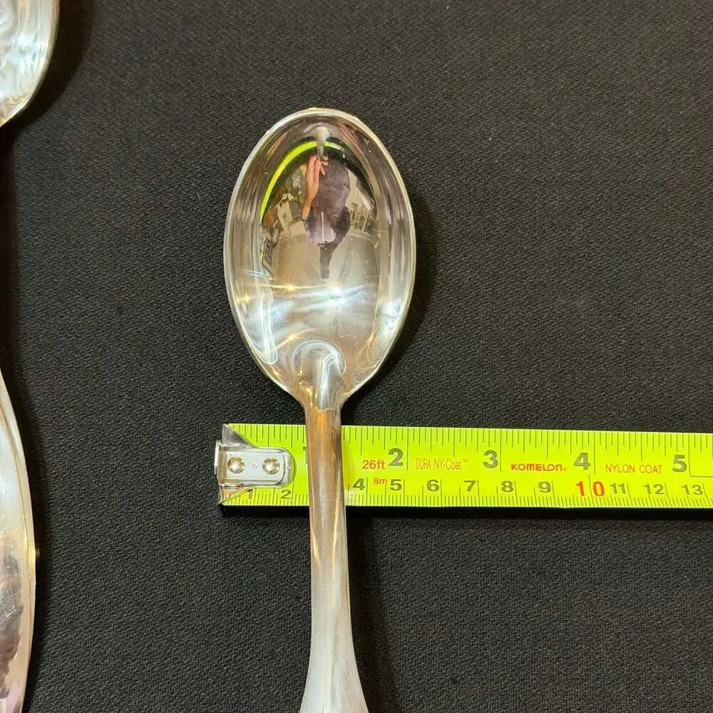 Stainless Steel Serving Spoons Set of 3 - 2 Solid 1 Slotted High Quality